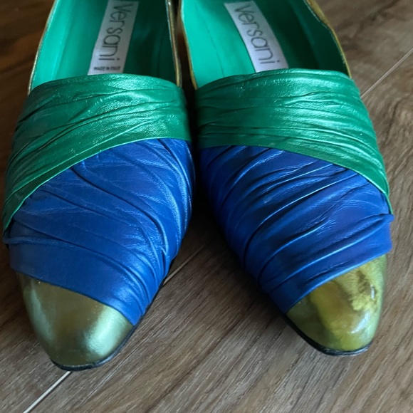 Vintage Versani multi green flats loafers NEW Sz 7 - Picture 6 of 8